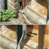 Verwijderen rotte delen van kozijn