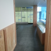 Wand afwerking in een restaurant.